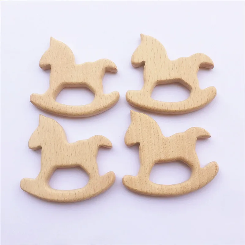 Wooden Horse Shaped Baby Teether Set