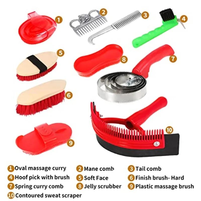 10 Pcs Horse Grooming and Care Kit