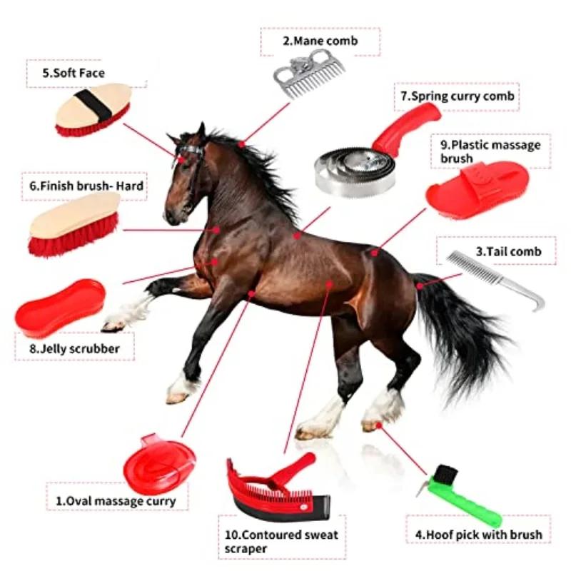 10 Pcs Horse Grooming and Care Kit